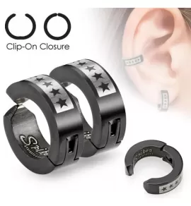 Стальные серьги клипсы TATIC SFE-01013 со звездами