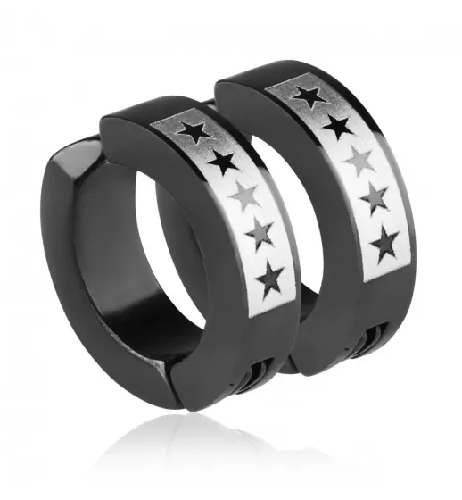 Стальные серьги клипсы TATIC SFE-01013 со звездами