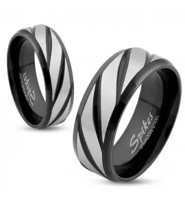 Кольцо из стали Spikes R-S1561K с диагональным узором