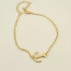 Браслет-цепочка ALBR-658 с якорем золотистый