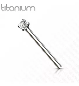 Серьга фиштейл из титана под индивидуальный размер (сгибаемый) Pirslab T23NOF4 для пирсинга носа с фианитом