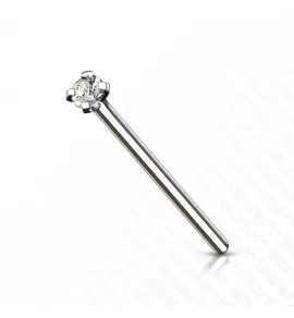 Серьга фиштейл из титана под индивидуальный размер (сгибаемый) Pirslab T23NOF4 для пирсинга носа с фианитом