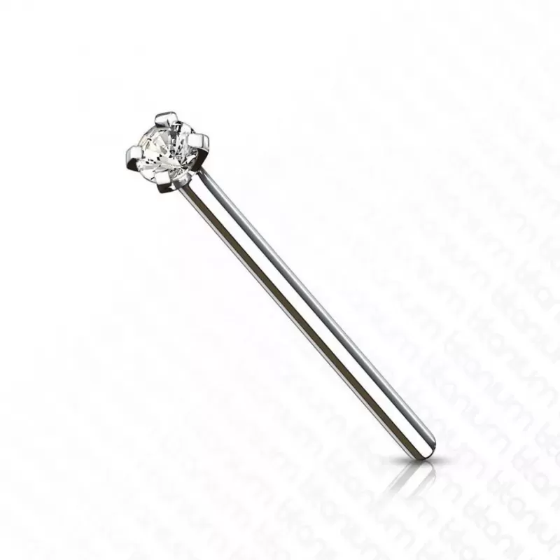 Серьга фиштейл из титана под индивидуальный размер (сгибаемый) Pirslab T23NOF4 для пирсинга носа с фианитом