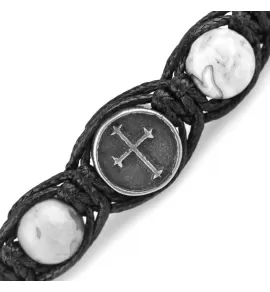 Браслет Шамбала из яшмы и кахолонга с крестом Everiot Select LNS-2101