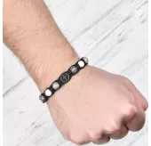 Браслет Шамбала из яшмы и кахолонга с крестом Everiot Select LNS-2101