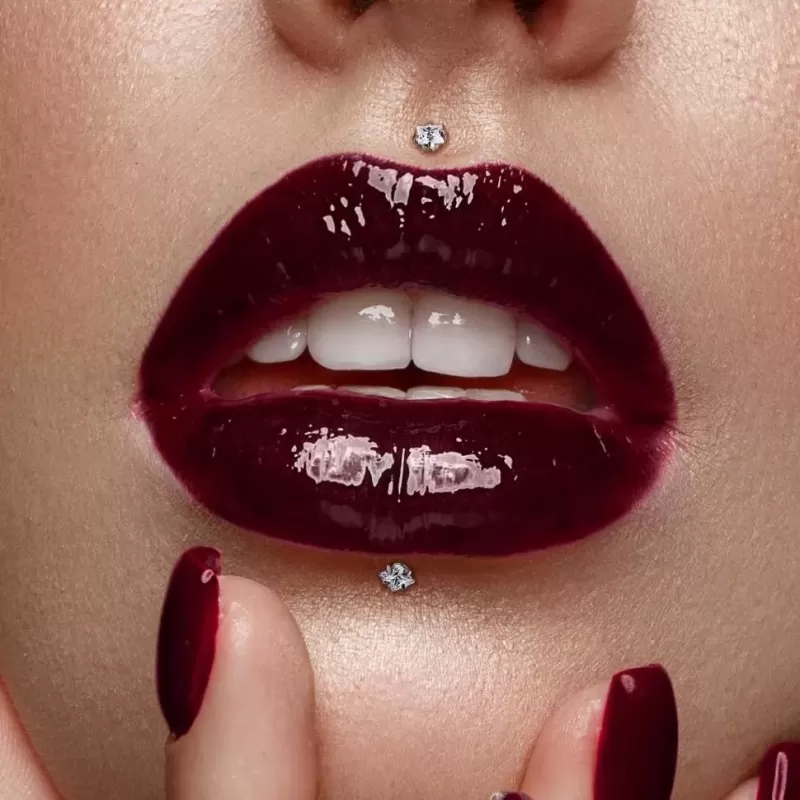 Серьга микролабрет 1,2 мм из титана с фианитом для пирсинга губ, хеликса, трагуса Pirslab T23LI4