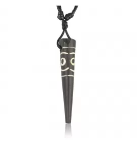 Мужской кулон в форме клыка из кости яка Everiot Select LNS-2263 на вощеном шнурке