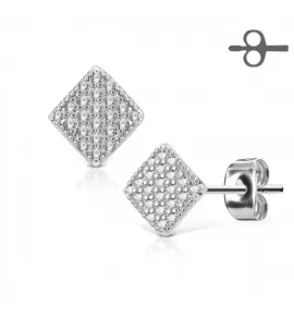 Серьги-гвоздики TATIC EA-011-C с фианитами и родиевым покрытием
