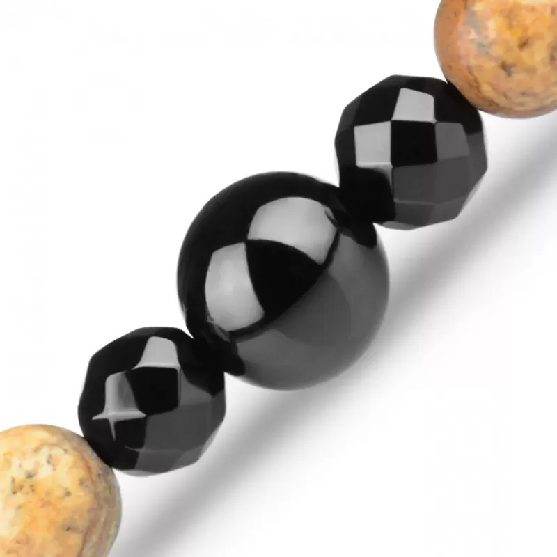 Браслет на резинке Everiot Select LNS-0209 из агата и яшмы