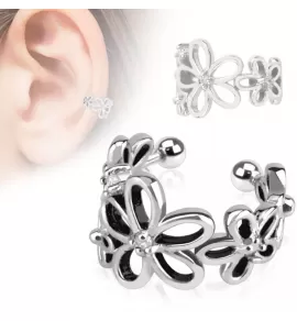 Клипса кафф на хеликс (серьга-обманка) с цветочным орнаментом TATIC EC14737-C имитация пирсинга хряща уха