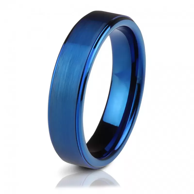 Кольцо из карбида вольфрама INFY --R-TG-0023 синее матовое