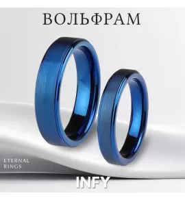 Кольцо из карбида вольфрама INFY --R-TG-0023 синее матовое