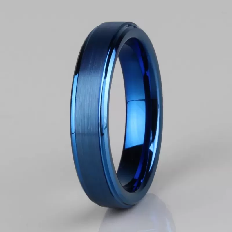 Кольцо из карбида вольфрама INFY --R-TG-0023 синее матовое