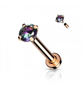 Серьга лабрет из стали PiercedFish LSI037T-RDVM для пирсинга губ, носа, уха