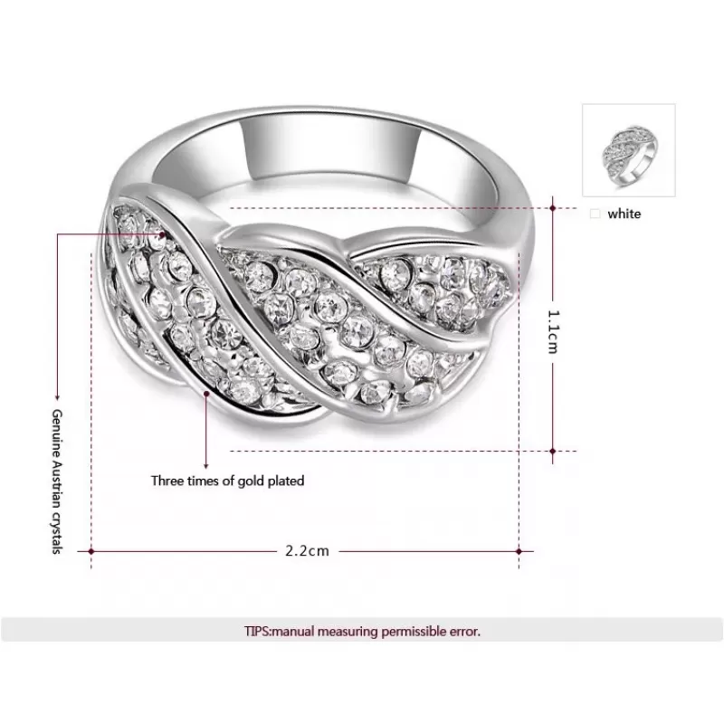 Кольцо ROZI RG-37320 плетение с фианитами