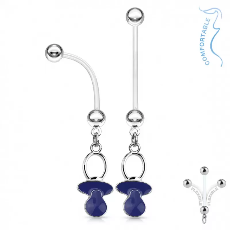 Серьга банан для пирсинга пупка PiercedFish NPG15234 для беременных