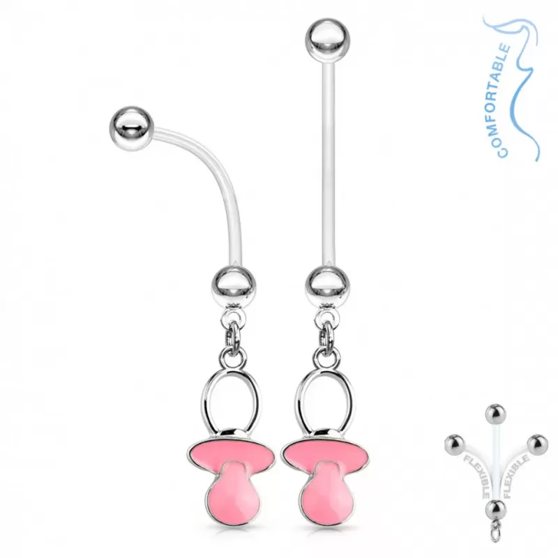 Серьга банан для пирсинга пупка PiercedFish NPG15234 для беременных