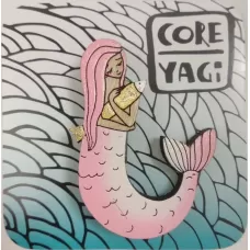 Брошь из дерева COREYAGI Русалка (розовая) СТ-РУ0048, hand made