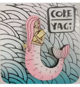 Брошь из дерева COREYAGI Русалка (розовая) СТ-РУ0048, hand made