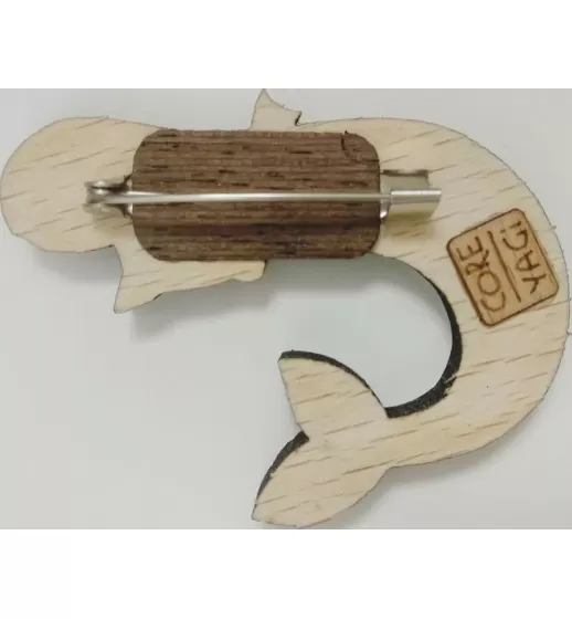 Брошь из дерева COREYAGI Русалка (розовая) СТ-РУ0048, hand made