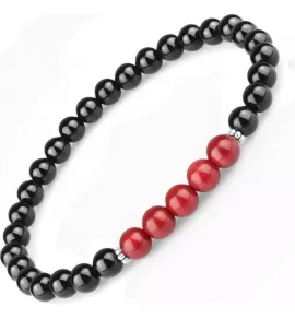 Браслет на резинке из оникса и коралла Everiot Select LNS-8031