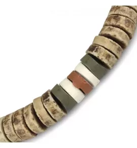 Браслет с бусинами из кости Everiot VD-MJ-1814 светло-коричневый