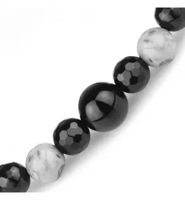 Браслет на резинке Everiot Select LNS-0210 из агата и яшмы