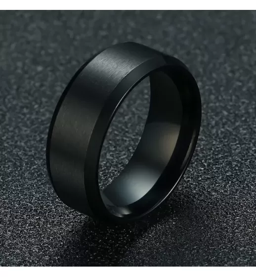 Кольцо из стали TATIC RSS-4512 с матовой поверхностью, черное
