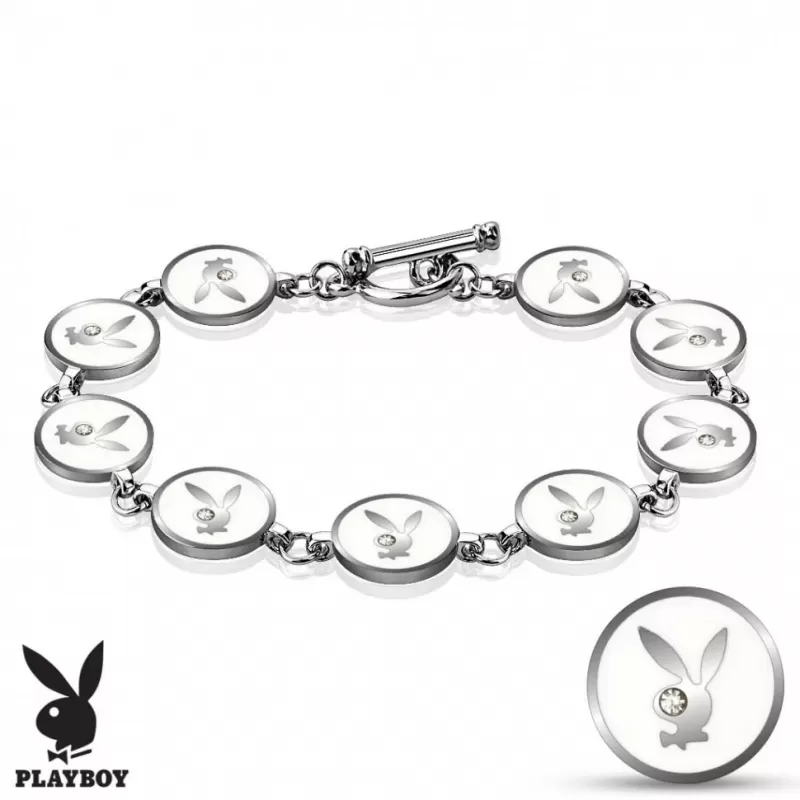 Браслет Playboy PBSB-011WH из стали с фианитами