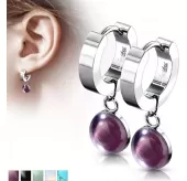 Серьги-кольца женские из стали Spikes SE3560S с натуральными камнями