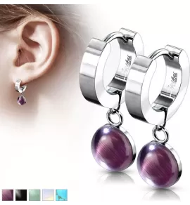 Серьги-кольца женские из стали Spikes SE3560S с натуральными камнями