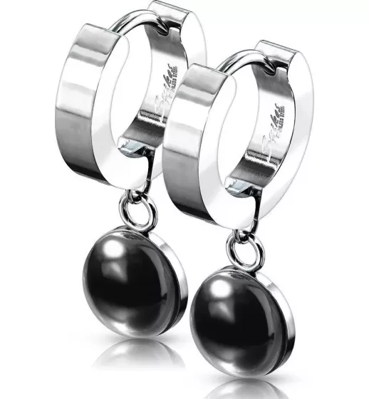 Серьги-кольца женские из стали Spikes SE3560S с натуральными камнями