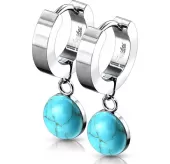 Серьги-кольца женские из стали Spikes SE3560S с натуральными камнями