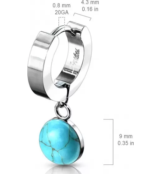 Серьги-кольца женские из стали Spikes SE3560S с натуральными камнями