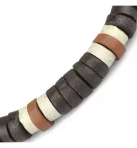 Браслет с бусинами из кости Everiot VD-MJ-1811 темно-коричневый