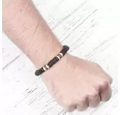 Браслет с бусинами из кости Everiot VD-MJ-1811 темно-коричневый