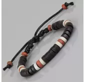 Браслет с бусинами из кости Everiot VD-MJ-1811 темно-коричневый