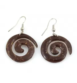 Серьги Indigo ING-RR-153 деревянные в форме спирали