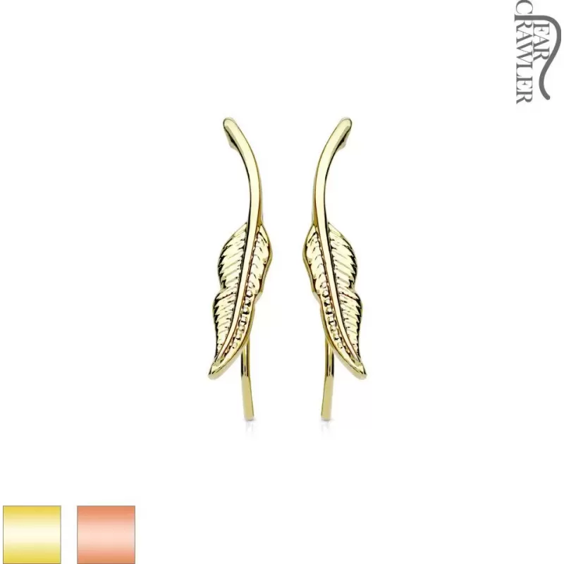 Серьги вдоль мочки TATIC EL-25 в форме листиков