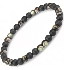 Браслет на резинке Everiot Select LNS-3029 из дерева и гелиотиса