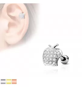 Стальная штанга для пирсинга хряща уха PiercedFish JA19145 в форме яблока