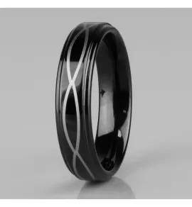 Кольцо из карбида вольфрама INFY R-TU-0092 с черным покрытием