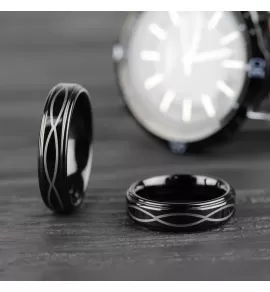 Кольцо из карбида вольфрама INFY R-TU-0092 с черным покрытием