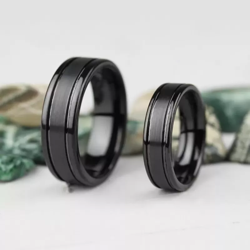 Черное кольцо из карбида вольфрама INFY --R-TG-9323