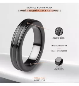 Черное кольцо из карбида вольфрама INFY --R-TG-9323