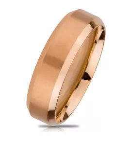 Кольцо из стали TATIC RSS-4513 с матовой поверхностью, оттенок розовое золото