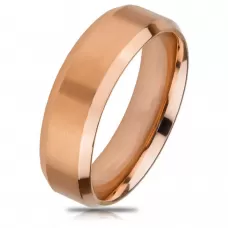 Кольцо из стали TATIC RSS-4513 с матовой поверхностью, оттенок розовое золото