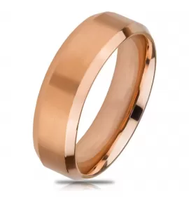 Кольцо из стали TATIC RSS-4513 с матовой поверхностью, оттенок розовое золото