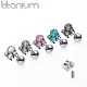 Титановая серьга штанга для пирсинга хряща уха Pirslab TIJ10-Q накрутка кластер с фианитами