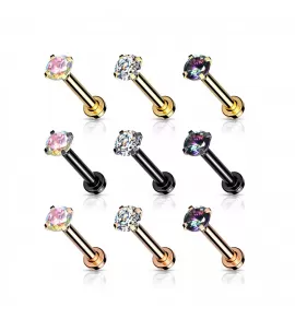 Серьга лабрет из стали PiercedFish LSI037T-GDVM для пирсинга губ, носа, уха